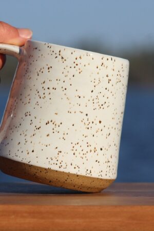 Unleash the Tropics Handcrafted Monstera Leaf Mug by Salt of the Earth Pottery