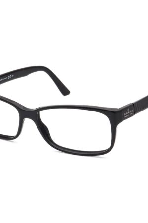 Gucci GG 1634 29A Polished Black Rectangular Eyeglasses, 55[]15 140, Made in Italy