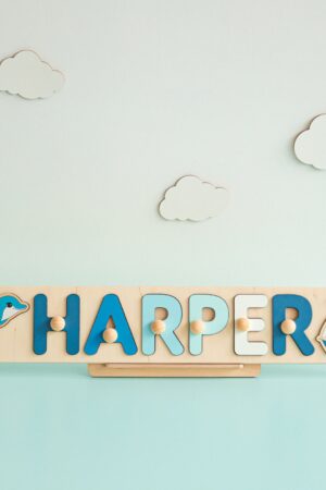 Personalized Wooden Name Puzzle A Cherished Gift for Baby Showers, First Birthdays, and Montessori Play