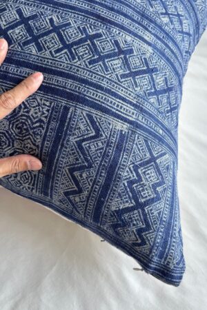 Vintage Indigo Hemp Pillow Cover Handcrafted Charm for Your Home