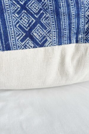 Vintage Indigo Hemp Pillow Cover Handcrafted Charm for Your Home