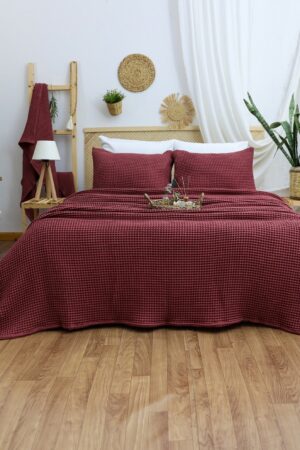 Cozy Comfort Indulge in the Soft Embrace of Our Cherry Waffle Cotton Blanket