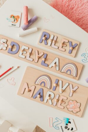 Personalized Wooden Name Puzzle A Sensory Adventure for Toddlers and a Cherished Nursery Decor