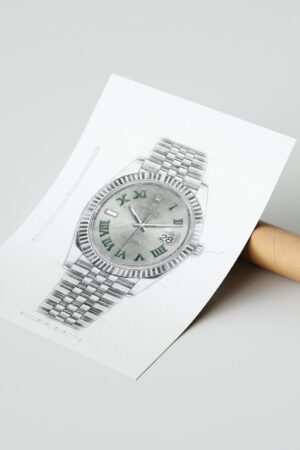 Rolex Datejust 'Wimbledon Dial' Ref. 126334 A Timeless Masterpiece Captured in a Digital Print