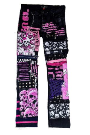 Unleash Your Dark Side Custom Goth Punk Skull Metal Y2K Emo Harajuku Kawaii Rock Crust Festival Pants