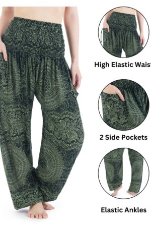 Flowy Boho Harem Yoga Pants Comfy Hippie Loungewear for Women