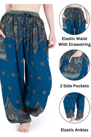 Flowy Teal Harem Pants Bohemian Bliss for Summer Festivals and Yoga