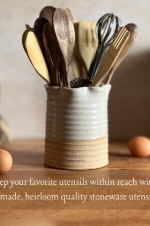 Artisan-Crafted Stoneware Utensil Crock Elevate Your Kitchen with Style and Functionality