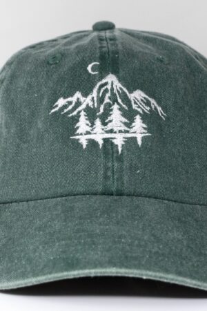 Embroidered Mountain Forest Baseball Cap Escape into Nature's Embrace