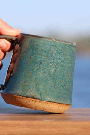 Immerse in the Ocean's Embrace Handmade Sea Turtle Sanctuary Pottery Mug for Marine Enthusiasts