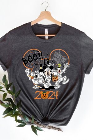 Enchanting Disney Halloween 2024 Family Matching Shirts Spooktacular Adventure with Mickey, Minnie, and Friends