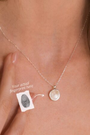 Personalized Fingerprint Necklace Cherished Memories Engraved in Sterling Silver