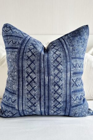 Vintage Indigo Hemp Pillow Cover Handcrafted Charm for Your Home