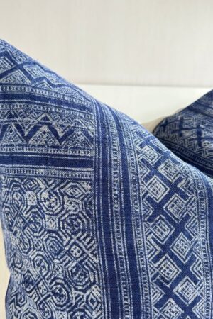 Vintage Indigo Hemp Pillow Cover Handcrafted Charm for Your Home