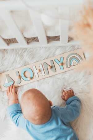 Personalized Wooden Name Puzzle A Sensory Adventure for Toddlers and a Cherished Nursery Decor