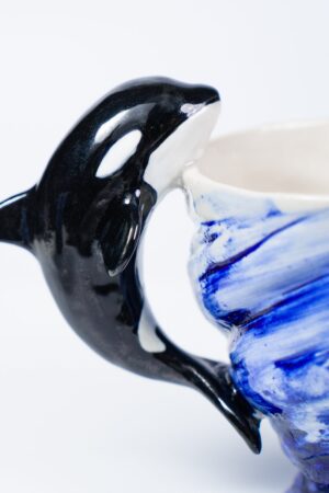 Orca Sky Blue Ceramic Mugs Dive into the Depths of Oceanic Charm