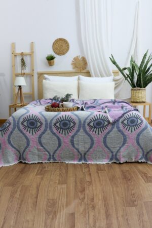 King-Size Jacquard Gauze Cotton Bedspread Elevate Your Bedroom with Boho Elegance