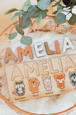 Personalized Name Puzzle Montessori Wooden Toy for Toddlers, Perfect for Birthdays, Baptisms, and Christmas