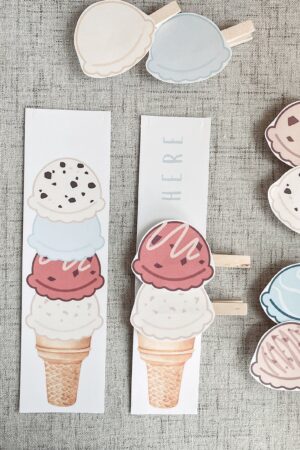 Ice Cream Builder Activity Enhance Fine Motor Skills, Preschool Pattern Learning, and Toddler Fun