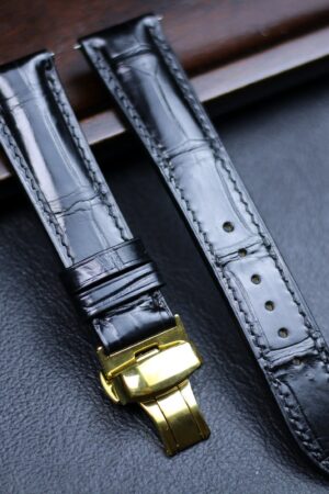 Premium Alligator Watch Band Elevate Your Timepiece with Genuine Leather and Deployant Clasp