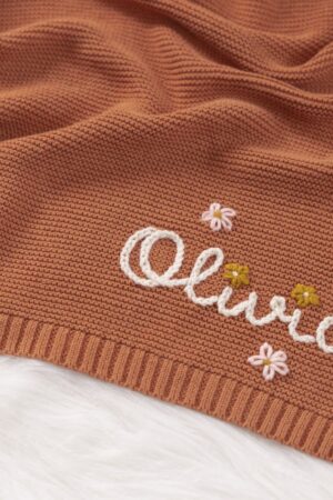 Personalized Baby Blanket Embroidered, Soft, Breathable Cotton, Perfect Gift for Newborns and Baby Showers