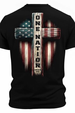 Patriotic Pride One Nation Back Print Shirt for Men - Faith, Freedom, and Country