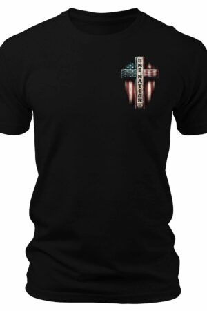 Patriotic Pride One Nation Back Print Shirt for Men - Faith, Freedom, and Country