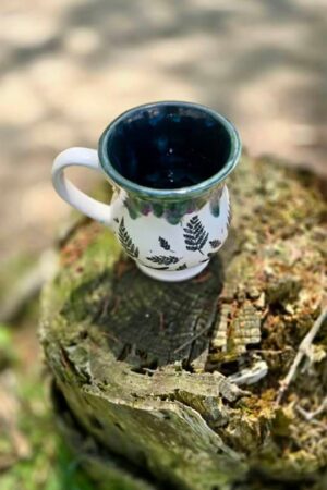 Peacock Purple Dragonfly Stoneware A Majestic Mug for Your Daily Brew