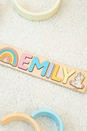 Personalized Wooden Name Puzzle Montessori Toy, Baby Gift, First Christmas, Baby Shower