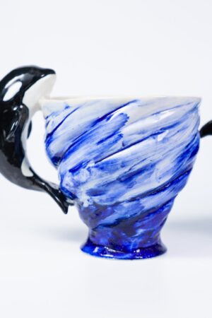 Orca Sky Blue Ceramic Mugs Dive into the Depths of Oceanic Charm