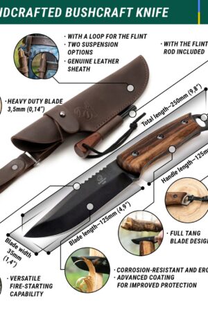 BeaverCraft BSH4_F Dusk The Ultimate Bushcraft Knife for Wilderness Adventures