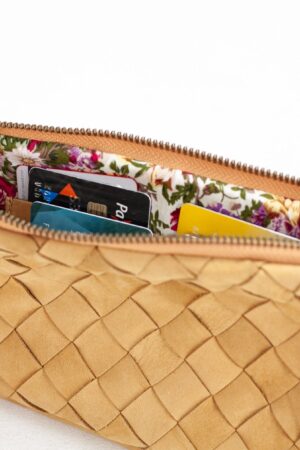 The Chloe Handcrafted Leather Wallet Clutch with Zippered Phone Case