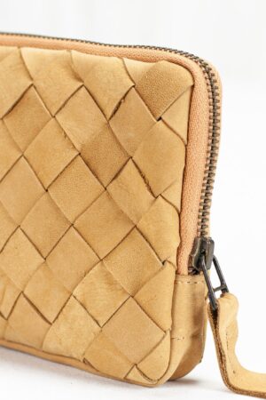 The Chloe Handcrafted Leather Wallet Clutch with Zippered Phone Case