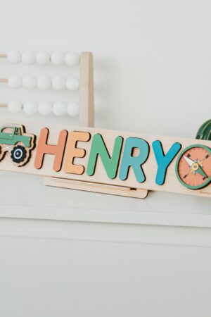 Personalized Wooden Name Puzzle A Cherished Gift for Baby Showers, First Birthdays, and Montessori Play