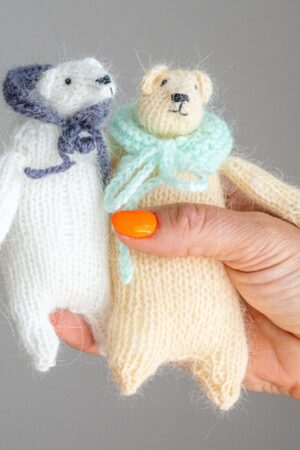 Handcrafted Pocket-Sized Cashmere Bear Your Cozy Companion