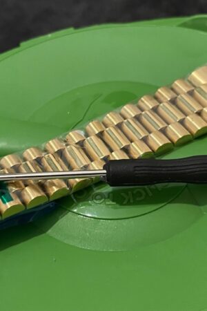 20mm President Crown Yellow Gold Plated Stainless Steel Watch Strap Bracelet Band for Perpetual Day Date Date Daytona