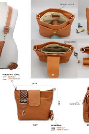 Versatile Leather Crossbody Bag Elevate Your Style with Interchangeable Straps