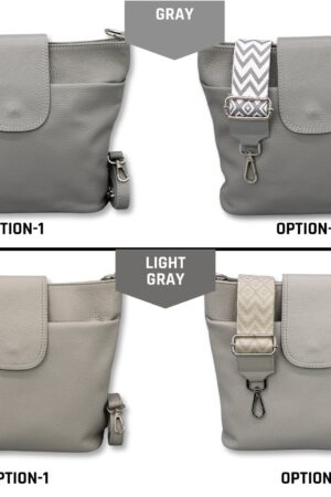 Versatile Leather Crossbody Bag Elevate Your Style with Interchangeable Straps