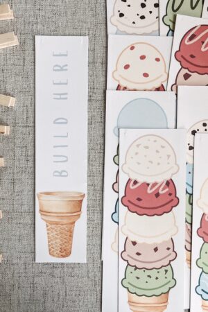 Ice Cream Builder Activity Enhance Fine Motor Skills, Preschool Pattern Learning, and Toddler Fun