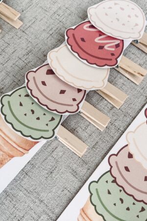 Ice Cream Builder Activity Enhance Fine Motor Skills, Preschool Pattern Learning, and Toddler Fun