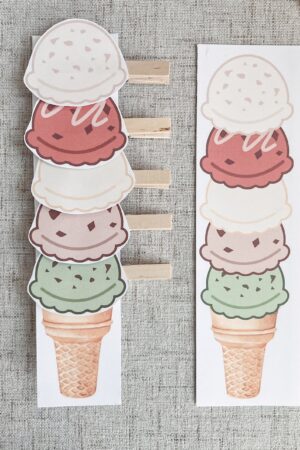 Ice Cream Builder Activity Enhance Fine Motor Skills, Preschool Pattern Learning, and Toddler Fun