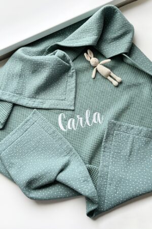 Personalized Muslin Blanket Embroidered Name, Soft and Cozy for Baby