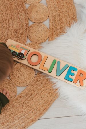 Personalized Name Puzzle with Pegs A Hoppy First Easter Gift