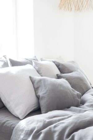 Embrace Nature's Tranquility Gray Linen Bedding for a Serene Slumber