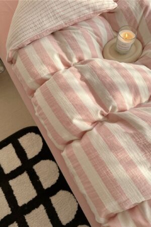 Striped Haven Indulge in the Softness of Double Gauze Cotton Bedding