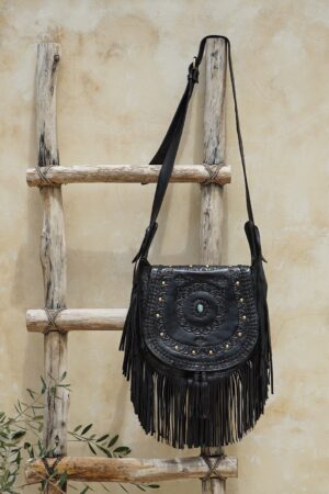 Exquisite Tooled Leather Boho Crossbody Purse A Western-Inspired Festival Essential