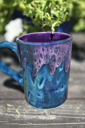 Peacock Purple Jumbo Mug 28 Oz of Enchanting Elegance, a Majestic Addition to Your Morning Ritual