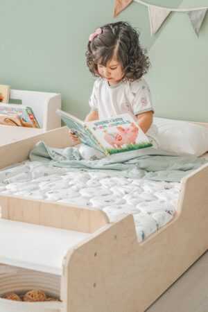 Montessori Floor Bed with Rails Safe and Stylish Sleep for Your Little One