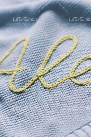 Personalized Knit Baby Blanket Embroidered with Love, Wrapped in Warmth