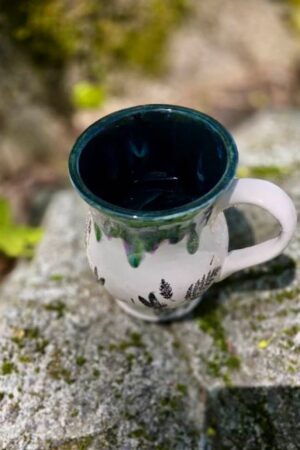 Peacock Purple Dragonfly Stoneware A Majestic Mug for Your Daily Brew